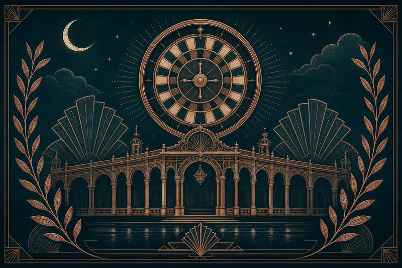 Tavolo da roulette di un casinò con fiche sul tappeto verde e la ruota in primo piano